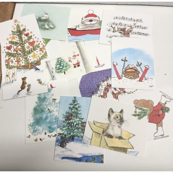 Lot of 58 Vintage Kristin Elliott Christmas Greeting Cards 3.25"x2.5" Holiday - Picture 8 of 9
